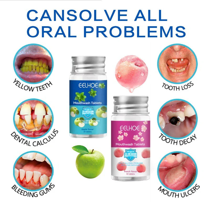 Fresh Breath Whitening Teeth Cleaning Oral Hygiene Strong Mouthwash Tablets