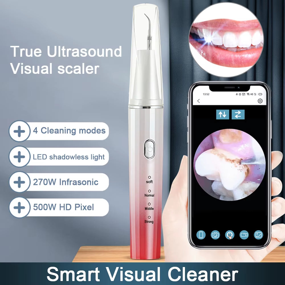 Visual Ultrasonic Scalers Dental Remover for Whitening Teeth Electric Sonic Tooth Cleaner Removal Dental Products by Phone APP