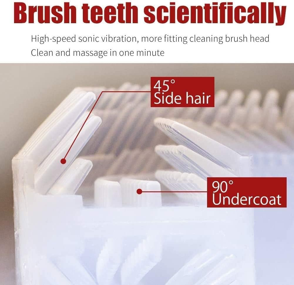 Sonic Brush V5, Ultrasonic Electric Toothbrush Adults U Shaped Automatic Toothbrushes, Sonic Toothbrush 360° Oral Cleaning Wireless Charging & Led Light|Ipx7 Waterproof (Black)