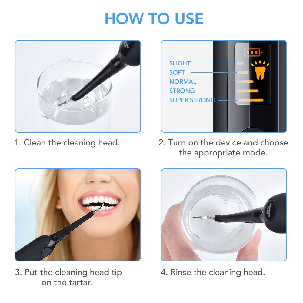 LED Electric Sonic Scaler Toothbrush Set Stains Dental Calculus Remover Tooth Cleaner Teeth Whitening Oral Irrigation Care Tools